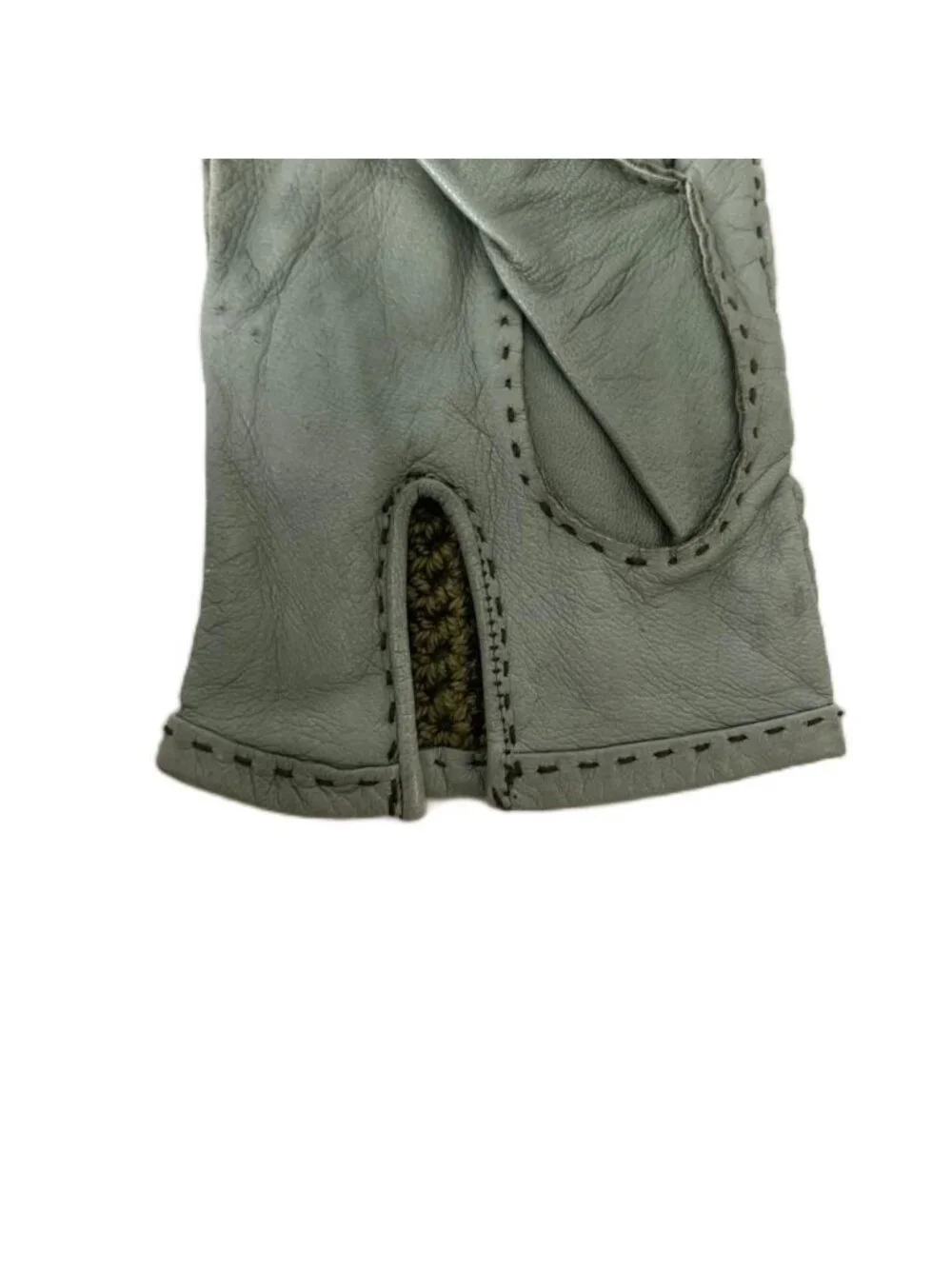 Hermes Leather Gloves Contrast Green